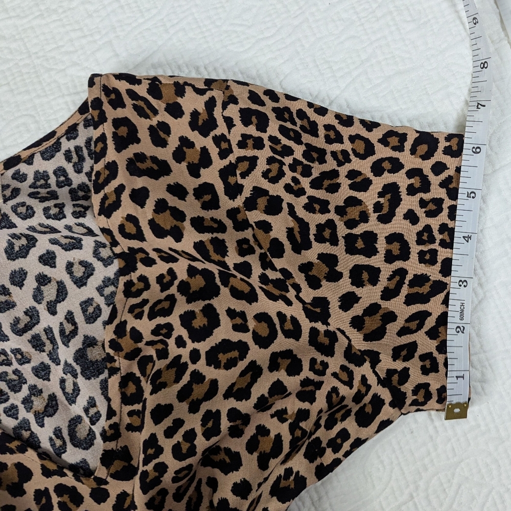Altar'd State Leopard Print Tiered Mini Dress Women's Size S - Picture 6 of 11